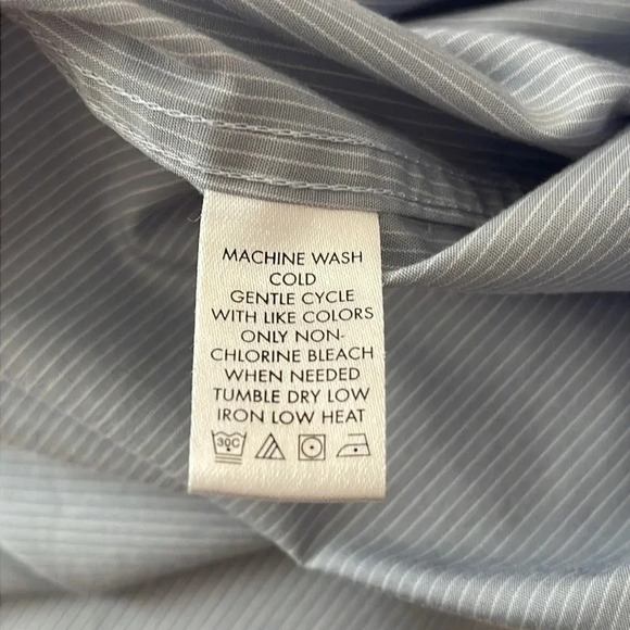 Men's Calvin Klein Non-Iron Striped Long Sleeve Button-Front Shirt Size Large - Picture 4 of 5